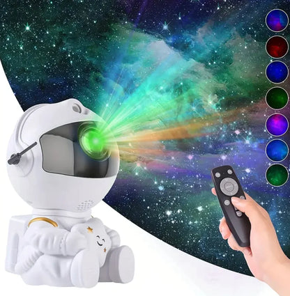 Dynamic combo: laser🪄 + astronaut👨🏼‍🚀 projector of the space sky🌌 and stars✨