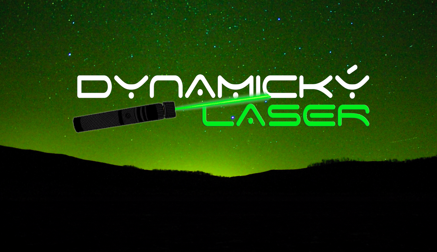 Dynamický laser s pouzdrem a nabíječkou